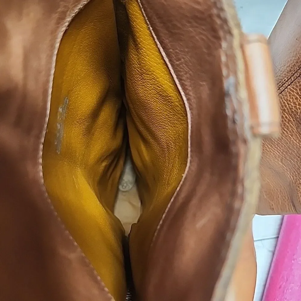 1937 Footwear Italy Tan Leather Knee High Riding  Boots Womens Size 8